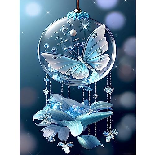 MXJSUA Diamond Painting Diamant Painting Bilder Schmetterlings-Traumfänger Diamond Painting Erwachsene Full Diamant Bilder Kinder Stickerei Set Kreuzstich Bilder Wall Room Home Decoration 30x40cm von MXJSUA