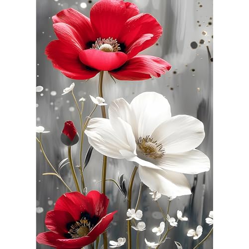 MXJSUA Diamond Painting Erwachsene, Blumen Diamant Painting Bilder 30x40cm 5d Diamond-Painting Geeignet Als Geschenk, Zur Entspannung und Als Wanddeko von MXJSUA