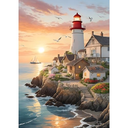MXJSUA Diamond Painting Erwachsene, Leuchtturm Meer Diamant Painting Bilder 30x40cm 5d Diamond-Painting Geeignet Als Geschenk, Zur Entspannung und Als Wanddeko MXJSUA Diamond Painting Erwachsene, Leuchtturm Meer Diamant Painting Bilder 30x40cm 5d Diamond-Painting Geeignet Als Geschenk, Zur Entspannung und Als Wanddeko von MXJSUA