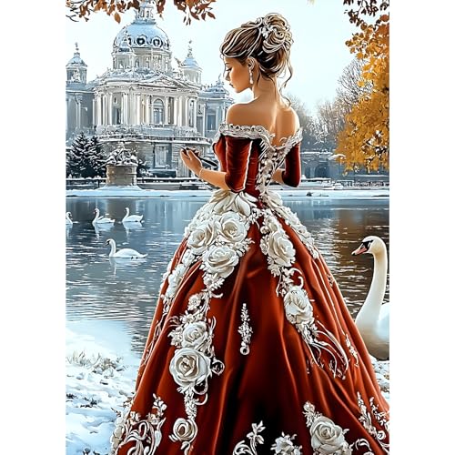 MXJSUA Diamond Painting Erwachsene, Schönheit Am Seeufer Diamant Painting Bilder, 30x40cm 5d Diamond-Painting Geeignet Als Geschenk, Zur Entspannung und Als Wanddeko von MXJSUA