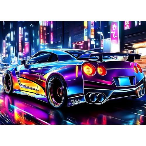 MXJSUA Diamond Painting Erwachsene, Stadt Sportwagen Stadt Sportwagen Diamant Painting Bilder, 30x40cm 5d Diamond-Painting Geeignet Als Geschenk, Zur Entspannung und Als Wanddeko von MXJSUA