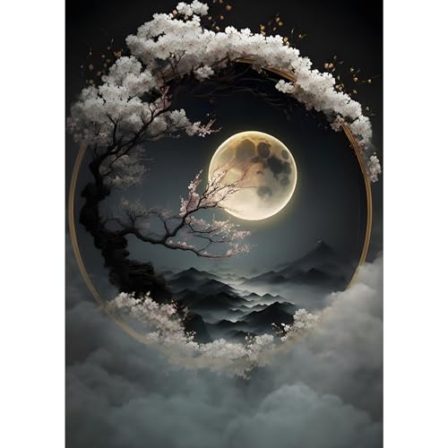 MXJSUA Diamond Painting Kits Für Erwachsene, 5D Diamond Art Kits Für Anfänger, DIY Vollbohrerbild Mit Diamant Für Heimwanddekoration, 30x40cm Mond MXJSUA Diamond Painting Kits Für Erwachsene, 5D Diamond Art Kits Für Anfänger, DIY Vollbohrerbild Mit Diamant Für Heimwanddekoration, 30x40cm Mond von MXJSUA