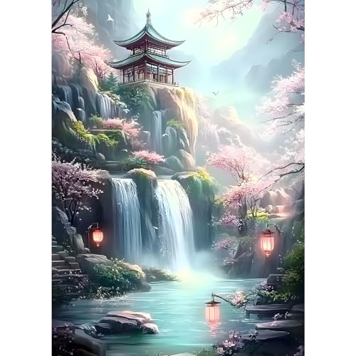 MXJSUA Diamond Painting Set, Architektur Szene 5D Diamant Painting Bilder 30x40 cm mit Diamond Painting Zubehör für Erwachsene, Crystal Art Wand Deko von MXJSUA