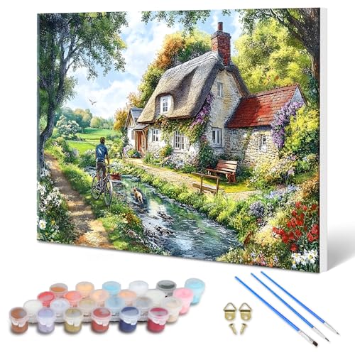 MXJSUA Englische Landschaft Malen Nach Zahlen Erwachsene mit Rahmen, DIY Handgemälde Ölgemälde Kit für Anfänger Mit 3 Pinseln und Acrylfarbe Knitterfreie Leinwand Kit für Home Haus Deko 30x40cm MXJSUA Englische Landschaft Malen Nach Zahlen Erwachsene mit Rahmen, DIY Handgemälde Ölgemälde Kit für Anfänger Mit 3 Pinseln und Acrylfarbe Knitterfreie Leinwand Kit für Home Haus Deko 30x40cm von MXJSUA