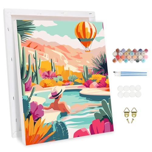 MXJSUA Entspannender Pool Frau Malen Nach Zahlen Erwachsene mit Rahmen, DIY Handgemälde Ölgemälde Kit für Anfänger Mit 3 Pinseln und Acrylfarbe Knitterfreie Leinwand Kit für Home Haus Deko 30x40cm MXJSUA Entspannender Pool Frau Malen Nach Zahlen Erwachsene mit Rahmen, DIY Handgemälde Ölgemälde Kit für Anfänger Mit 3 Pinseln und Acrylfarbe Knitterfreie Leinwand Kit für Home Haus Deko 30x40cm von MXJSUA
