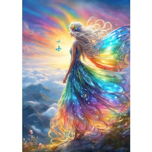 MXJSUA Fee Diamant Painting Bilder Erwachsene Set, Fee 5D Diamond Painting Full Drill, Diamant Painting Bilder Kunsthandwerk House Wall Dekoration 30x40cm von MXJSUA