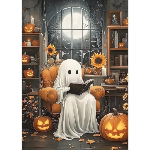 MXJSUA Halloween Geist Beim Lesen Diamond Painting Erwachsene, 5D Diamant Painting Bilder Anfänger, DIY Runder Vollbohrer Diamanten Malerei Stickerei Kreuzstich Geschenke Home Wand Dekor 30x40cm MXJSUA Halloween Geist Beim Lesen Diamond Painting Erwachsene, 5D Diamant Painting Bilder Anfänger, DIY Runder Vollbohrer Diamanten Malerei Stickerei Kreuzstich Geschenke Home Wand Dekor 30x40cm von MXJSUA