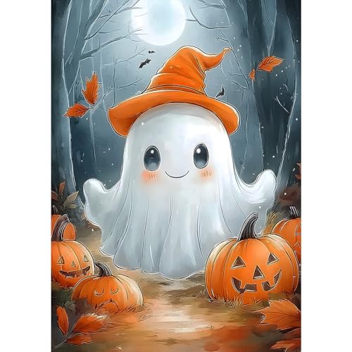 MXJSUA Halloween Süßer Geist Diamond Painting Erwachsene, Kürbisse 5D Diamant Painting Bilder Anfänger, DIY Runder Vollbohrer Diamanten Malerei Stickerei Kreuzstich Geschenke Home Wand Dekor 30x40cm MXJSUA Halloween Süßer Geist Diamond Painting Erwachsene, Kürbisse 5D Diamant Painting Bilder Anfänger, DIY Runder Vollbohrer Diamanten Malerei Stickerei Kreuzstich Geschenke Home Wand Dekor 30x40cm von MXJSUA
