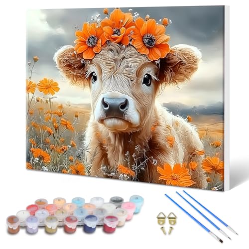 MXJSUA Hochlandkuh Malen Nach Zahlen Erwachsene mit Rahmen, DIY Handgemälde Ölgemälde Kit für Anfänger Mit 3 Pinseln und Acrylfarbe Knitterfreie Leinwand Kit für Home Haus Deko 30x40cm MXJSUA Hochlandkuh Malen Nach Zahlen Erwachsene mit Rahmen, DIY Handgemälde Ölgemälde Kit für Anfänger Mit 3 Pinseln und Acrylfarbe Knitterfreie Leinwand Kit für Home Haus Deko 30x40cm von MXJSUA