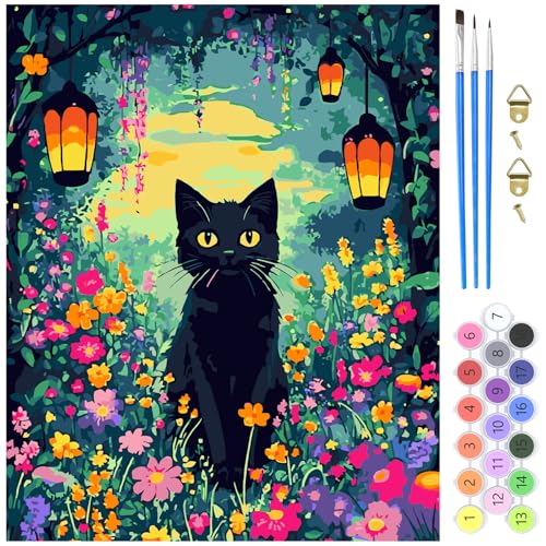 MXJSUA Katze Blumen Garten Malen nach Zahlen Erwachsene, DIY Handgemalt Ölgemälde Kit 40x50cm, Paint by Numbers Adult Mit 3 Pinseln und Acrylfarbe Leinwand Kit, Geschenke und Home Haus Deko MXJSUA Katze Blumen Garten Malen nach Zahlen Erwachsene, DIY Handgemalt Ölgemälde Kit 40x50cm, Paint by Numbers Adult Mit 3 Pinseln und Acrylfarbe Leinwand Kit, Geschenke und Home Haus Deko von MXJSUA