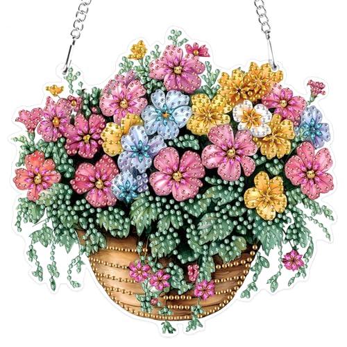 MXJSUA Korb Mit Blumen Diamond Painting Anhänger, Diamond Painting mit Kette Erwachsene, Diamant Painting Fensterbilder, Hängende Ornament Bastelset Set für Wand Und Eingang Decor MXJSUA Korb Mit Blumen Diamond Painting Anhänger, Diamond Painting mit Kette Erwachsene, Diamant Painting Fensterbilder, Hängende Ornament Bastelset Set für Wand Und Eingang Decor von MXJSUA