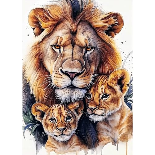 MXJSUA Löwe Diamond Painting Erwachsene, 5D Diamant Painting Bilder Anfänger, DIY Runder Vollbohrer Diamanten Malerei Stickerei Kreuzstich Geschenke Home Wand Dekor 30x40cm MXJSUA Löwe Diamond Painting Erwachsene, 5D Diamant Painting Bilder Anfänger, DIY Runder Vollbohrer Diamanten Malerei Stickerei Kreuzstich Geschenke Home Wand Dekor 30x40cm von MXJSUA