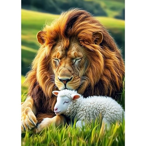 MXJSUA Löwe und Lamm Diamond Painting Erwachsene, 5D Diamant Painting Bilder Anfänger, DIY Runder Vollbohrer Diamanten Malerei Stickerei Kreuzstich Geschenke Home Wand Dekor 30x40cm MXJSUA Löwe und Lamm Diamond Painting Erwachsene, 5D Diamant Painting Bilder Anfänger, DIY Runder Vollbohrer Diamanten Malerei Stickerei Kreuzstich Geschenke Home Wand Dekor 30x40cm von MXJSUA