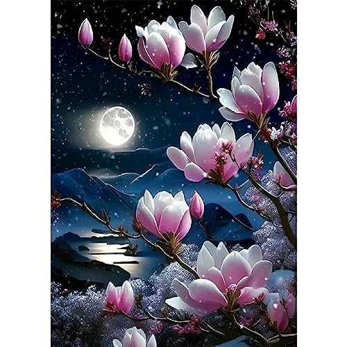 MXJSUA Magnolie Diamond Painting, 5D Diamant Painting Kits Bilder für Erwachsene, Mond DIY Diamant Malerei Diamond Painting Kinder Bilder Set 30x40cm für Wanddekor MXJSUA Magnolie Diamond Painting, 5D Diamant Painting Kits Bilder für Erwachsene, Mond DIY Diamant Malerei Diamond Painting Kinder Bilder Set 30x40cm für Wanddekor von MXJSUA