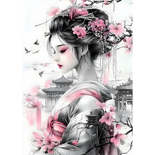 MXJSUA Schöne Geisha Diamond Painting Erwachsene, 5D Diamant Painting Bilder Anfänger, DIY Runder Vollbohrer Diamanten Malerei Stickerei Kreuzstich Geschenke Home Wand Dekor 30x40cm MXJSUA Schöne Geisha Diamond Painting Erwachsene, 5D Diamant Painting Bilder Anfänger, DIY Runder Vollbohrer Diamanten Malerei Stickerei Kreuzstich Geschenke Home Wand Dekor 30x40cm von MXJSUA