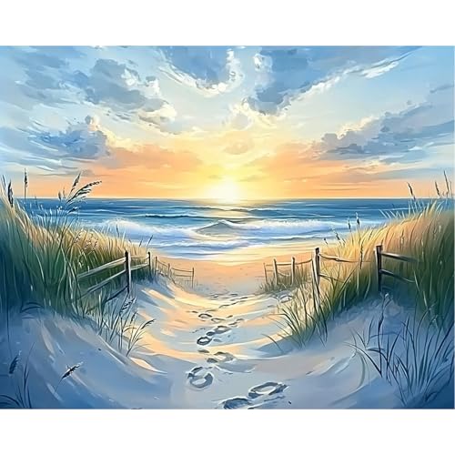 MXJSUA Sonnenuntergang Strand Malen nach Zahlen Erwachsene, DIY Handgemalt Ölgemälde Kit - 40x50 CM, Paint by Numbers Adult Mit 3 Pinseln und Acrylfarbe Leinwand Kit, Geschenke und Home Haus Deko MXJSUA Sonnenuntergang Strand Malen nach Zahlen Erwachsene, DIY Handgemalt Ölgemälde Kit - 40x50 CM, Paint by Numbers Adult Mit 3 Pinseln und Acrylfarbe Leinwand Kit, Geschenke und Home Haus Deko von MXJSUA