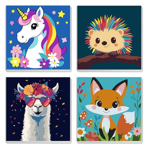 MXJSUA Süßes Tier Fuchs 4er-Pack Malen-Nach-Zahlen-Set Für Kinder Mit Rahmen, Malen-Nach-Zahlen Für Alter 6-8-12, Tiere Auf Leinwand, DIY Acryl-Ölfarben Für Heimwanddekoration Geschenk 20x20cm MXJSUA Süßes Tier Fuchs 4er-Pack Malen-Nach-Zahlen-Set Für Kinder Mit Rahmen, Malen-Nach-Zahlen Für Alter 6-8-12, Tiere Auf Leinwand, DIY Acryl-Ölfarben Für Heimwanddekoration Geschenk 20x20cm von MXJSUA