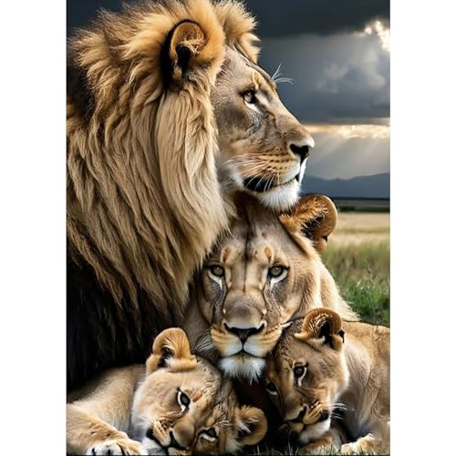 MXJSUA Tier Diamant Painting Bilder, Löwe Diamond Painting für Erwachsene Anfänger, 5D DIY Diamant Malerei für Zuhause Dekor 30x40 cm von MXJSUA