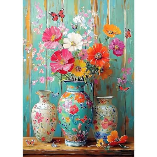 MXJSUA Vasenblumen Diamond Painting Erwachsene, 5D Diamant Painting Bilder Anfänger, DIY Runder Vollbohrer Diamanten Malerei Stickerei Kreuzstich Geschenke Home Wand Dekor 30x40cm MXJSUA Vasenblumen Diamond Painting Erwachsene, 5D Diamant Painting Bilder Anfänger, DIY Runder Vollbohrer Diamanten Malerei Stickerei Kreuzstich Geschenke Home Wand Dekor 30x40cm von MXJSUA