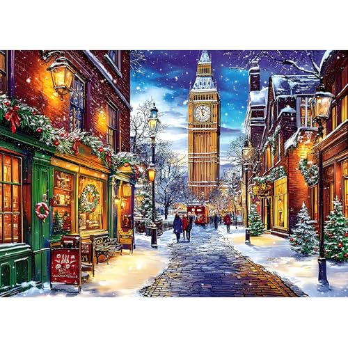 MXJSUA Viktorianische Weihnachtsstraße Diamond Painting Erwachsene, 5D Diamant Painting Bilder Anfänger, DIY Runder Vollbohrer Diamanten Malerei Geschenke Home Wand Dekor 30x40cm MXJSUA Viktorianische Weihnachtsstraße Diamond Painting Erwachsene, 5D Diamant Painting Bilder Anfänger, DIY Runder Vollbohrer Diamanten Malerei Geschenke Home Wand Dekor 30x40cm von MXJSUA