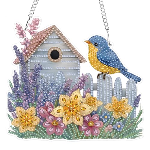 MXJSUA Vogel Blumen Nest Diamond Painting Anhänger, Diamond Painting mit Kette Erwachsene, Diamant Painting Fensterbilder, Hängende Ornament Bastelset Set für Wand Und Eingang Decor MXJSUA Vogel Blumen Nest Diamond Painting Anhänger, Diamond Painting mit Kette Erwachsene, Diamant Painting Fensterbilder, Hängende Ornament Bastelset Set für Wand Und Eingang Decor von MXJSUA