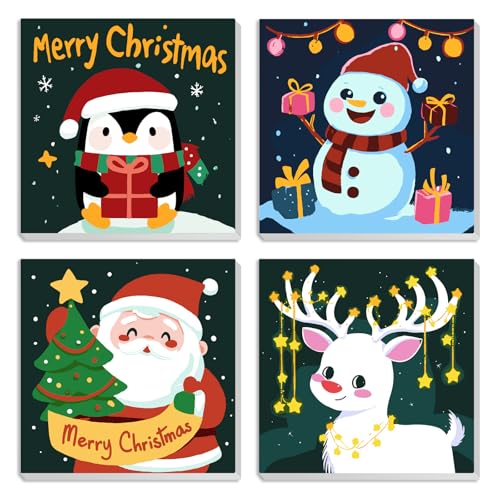 MXJSUA Weihnachtsmann Pinguine 4er-Pack Malen-Nach-Zahlen-Set Mit Rahmen Für Kinderund Erwachsene, Malen-Nach-Zahlen für Anfänger, DIY Acryl-Ölfarben Für Heimwanddekoration Geschenk 20x20cm MXJSUA Weihnachtsmann Pinguine 4er-Pack Malen-Nach-Zahlen-Set Mit Rahmen Für Kinderund Erwachsene, Malen-Nach-Zahlen für Anfänger, DIY Acryl-Ölfarben Für Heimwanddekoration Geschenk 20x20cm von MXJSUA