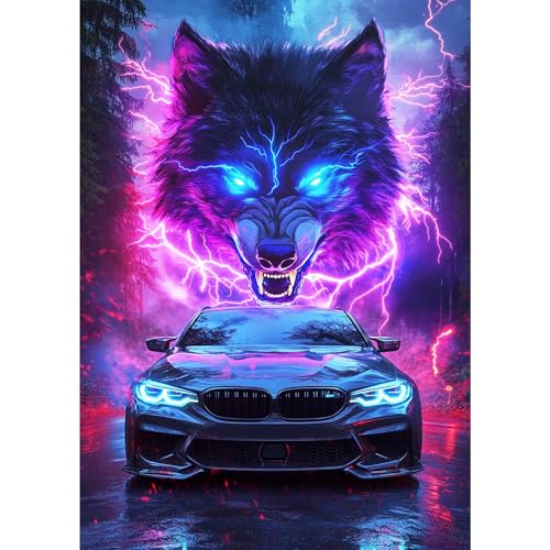 MXJSUA Wolf Diamant Painting Bilder, Wolf Diamond Painting für Erwachsene Anfänger, 5D DIY Diamant Malerei für Zuhause Dekor 30x40 cm von MXJSUA