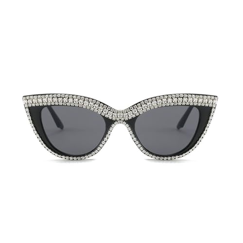 MXMZSRTH Partybrille Flache Brillen mit Katzenauge, eingelegter Diamant, modische Brillengestelle, Persönlichkeits-Sonnenbrillen, konkave Modellierbrillengestelle (Farbe : 4, Size : One Size) von MXMZSRTH