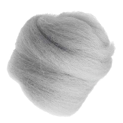 MXRGUMVI 10g Weiche Wolle Roving Filzwolle für DIY Nadelfilzen Handwerk Grau von MXRGUMVI