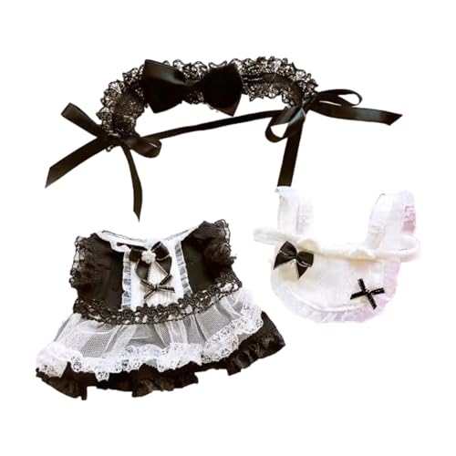 Plüsch Puppe Kopfschmuck Kleid Schürze Set Weiche Cartoon Mode Plüsch Puppe Kleidung für 10cm Puppe Plüsch Puppe Kopfschmuck Kleid Schürze Set Weiche Cartoon Mode Plüsch Puppe Kleidung für 10cm Puppe von MXRGUMVI