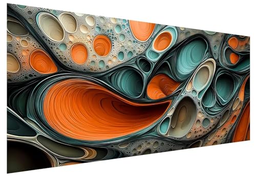 Abstrakt Diamond Painting Groß XXL 100x40cm, Basteln Erwachsene Diamond Painting Set, 5D DIY Retro Diamant Paintings Bilder Erwachsene, Diamond-painting Set mit Zubehör für Zimmer Deko Geschenke D-73 von MXRUOO