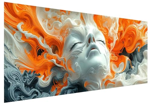 Abstrakt Diamond Painting Groß XXL 150x60cm, Basteln Erwachsene Diamond Painting Set, 5D DIY Frau Diamant Paintings Bilder Erwachsene, Diamond-painting Set mit Zubehör für Zimmer Deko Geschenke F-55 von MXRUOO