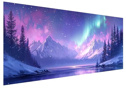 Aurora Diamond Painting Groß XXL 130x50cm, Basteln Erwachsene Diamond Painting Set, 5D DIY Landschaft Diamant Paintings Bilder Erwachsene, Diamond-painting Set für Deko Wohnzimmer Geschenke E-26 von MXRUOO