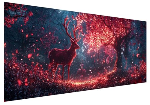 Baum Diamond Painting Groß XXL 200x80cm, Basteln Erwachsene Diamond Painting Set, 5D DIY Reh Diamant Paintings Bilder Erwachsene, Diamond-painting Set mit Zubehör für Deko Wohnzimmer, Geschenke E-22 von MXRUOO