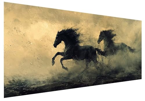 Cool Diamond Painting Groß XXL 150x60cm, Basteln Erwachsene Diamond Painting Set, 5D DIY Pferd Diamant Paintings Bilder Erwachsene, Diamond-painting Set mit Zubehör für Deko Wohnzimmer, Geschenke E-56 von MXRUOO