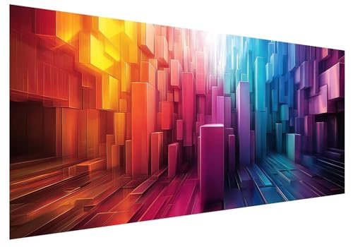 Diamond Painting Erwachsene, Diamant Painting Bilder Bunt, 5D DIY Diamant Malerei Kunst Stickerei Set, Diamanten Paintings Bilder Erwachsene, Geometrie Diamond-painting für Wanddeko 250x100cm E-15 von MXRUOO