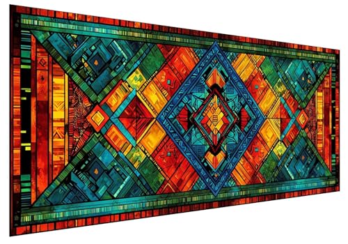 Diamond Painting Erwachsene, Diamant Painting Bilder Bunt, 5D DIY Diamant Malerei Kunst Stickerei Set, Diamanten Paintings Bilder Erwachsene, Geometrie Diamond-painting für Wanddeko 80x30cm E-73 von MXRUOO