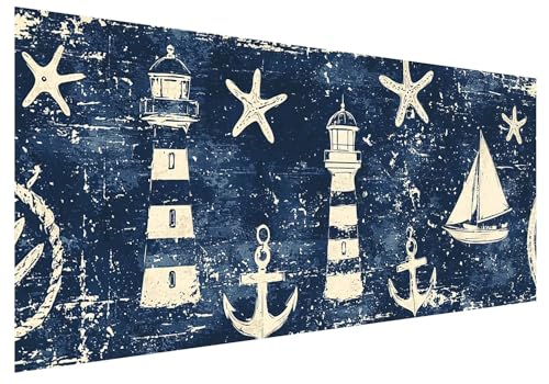 Diamond Painting Erwachsene, Diamant Painting Bilder Leuchtturm, 5D DIY Diamant Malerei Kunst Stickerei Set, Diamanten Paintings Bilder Erwachsene, Boot Diamond-painting für Wanddeko 130x50cm D-86 von MXRUOO
