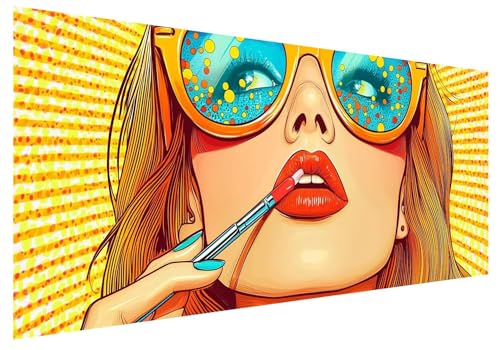 Diamond Painting Erwachsene, Diamant Painting Bilder Retro, 5D DIY Diamant Malerei Kunst Stickerei Set, Diamanten Paintings Bilder Erwachsene, Frau Diamond-painting für Zimmer Wanddeko 250x100cm E-67 von MXRUOO