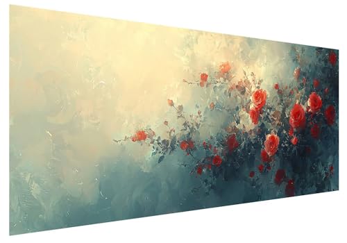 Diamond Painting Erwachsene, Diamant Painting Bilder Rose, 5D DIY Diamant Malerei Kunst Stickerei Set, Diamanten Paintings Bilder Erwachsene, Dunkel Diamond-painting für Zimmer Wanddeko 80x30cm E-45 von MXRUOO