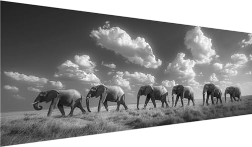 Diamond Painting Set 100x40 cm, DIY Afrika Diamond Painting Eckige Steine Strass Cross Stickerei Kunst Kits, Diamond Painting Zubehör Set Basteln Erwachsene, Diamond Painting Elefant für Geschenke Diamond Painting Set 100x40 cm, DIY Afrika Diamond Painting Eckige Steine Strass Cross Stickerei Kunst Kits, Diamond Painting Zubehör Set Basteln Erwachsene, Diamond Painting Elefant für Geschenke von MXRUOO