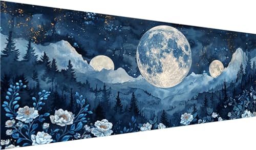 Diamond Painting Set 100x40 cm, DIY Mond Diamond Painting Eckige Steine Strass Cross Stickerei Kunst Kits, Diamond Painting Zubehör Set Basteln Erwachsene, Diamond Painting Blumen für Geschenke, Dekor Diamond Painting Set 100x40 cm, DIY Mond Diamond Painting Eckige Steine Strass Cross Stickerei Kunst Kits, Diamond Painting Zubehör Set Basteln Erwachsene, Diamond Painting Blumen für Geschenke, Dekor von MXRUOO