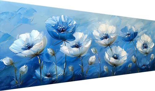Diamond Painting Set 80x30 cm, DIY Mohnblume Diamond Painting Eckige Steine Strass Cross Stickerei Kunst Kits, Diamond Painting Zubehör Set Basteln Erwachsene, Diamond Painting Blau für Deko, Dekor Diamond Painting Set 80x30 cm, DIY Mohnblume Diamond Painting Eckige Steine Strass Cross Stickerei Kunst Kits, Diamond Painting Zubehör Set Basteln Erwachsene, Diamond Painting Blau für Deko, Dekor von MXRUOO