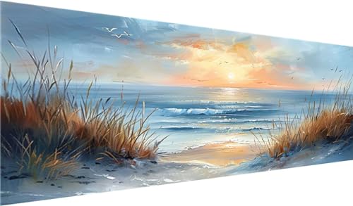 Diamond Painting XXL 150x60 cm, DIY Strand Diamant Painting Bilder, 5D Sonnenuntergang Diamond Painting Set, Diamant Kristall Strass Kreuzstich Painting, Diamond Painting Erwachsene, Deko Wohnzimmer Diamond Painting XXL 150x60 cm, DIY Strand Diamant Painting Bilder, 5D Sonnenuntergang Diamond Painting Set, Diamant Kristall Strass Kreuzstich Painting, Diamond Painting Erwachsene, Deko Wohnzimmer von MXRUOO