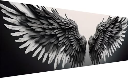 Diamond Painting XXL 180x60 cm, 5D DIY Flügel Diamond Painting Runde Steine Strass Cross Stickerei Kunst Kits, Diamond Painting Zubehör Set Basteln Erwachsene, Geschenk für Diamond Painting Engel D-0 von MXRUOO