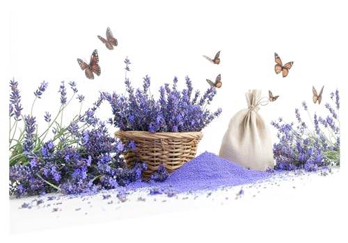 Lavendel Diamond Painting Groß XXL 100x40cm, Basteln Erwachsene Diamond Painting Set, 5D DIY Schmetterling Diamant Paintings Bilder Erwachsene, Diamond-painting Set für Deko Wohnzimmer Geschenke D-43 von MXRUOO