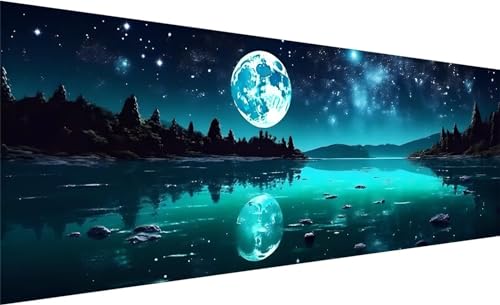 MXRUOO Diamond Painting XXL 120x40 cm, DIY See Diamant Painting Bilder, 5D Mond Diamant Malerei Set, Diamant Kristall Strass Kreuzstich Painting, Diamond Painting Erwachsene Zimmer Deko Geschenk A-1 von MXRUOO