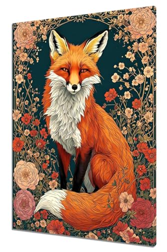 Malen Nach Zahlen Erwachsene Fuchs Malen Nach Zahlen Blume Kinder Anfänger mit Leinwand Pinseln Acrylpigment Paint by Numbers, Malen nach Zahlen für Geschenke und Home Zimmer Wanddeko (30x40cm) O-5 von MXRUOO
