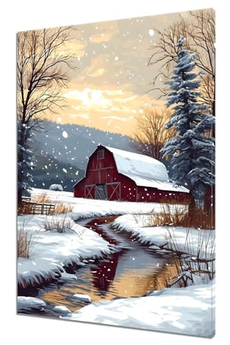 Malen Nach Zahlen Erwachsene Winter Malen Nach Zahlen Landschaft Kinder Anfänger mit Leinwand Pinseln Acrylpigment Paint by Numbers, Malen nach Zahlen für Geschenke und Home Haus Deko (40x50cm) M-5 von MXRUOO