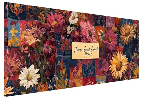 Retro Diamond Painting Groß XXL 150x60cm, Basteln Erwachsene Diamond Painting Set, 5D DIY Blume Diamant Paintings Bilder Erwachsene, Diamond-painting Set mit Zubehör für Deko Wohnzimmer Geschenke E-96 von MXRUOO